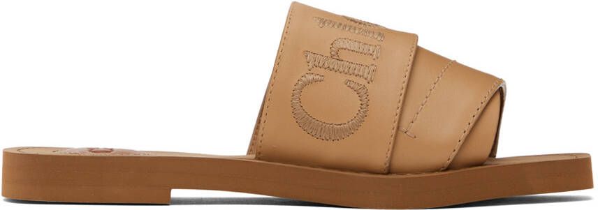 Chloé Tan Woody Slides