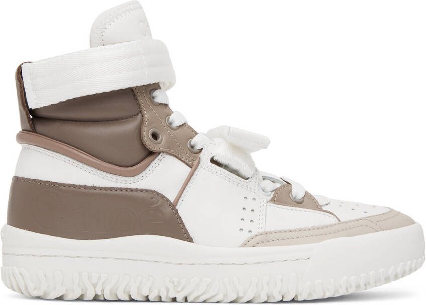Chloé White & Beige Franckie Sneakers