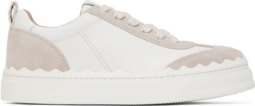 Chloé White & Beige Lauren Sneakers