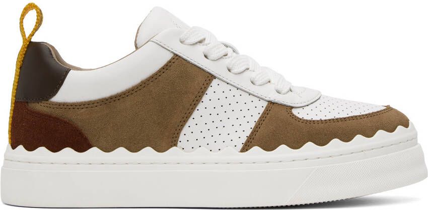 Chloé White & Brown Lauren Sneakers - Picture 5