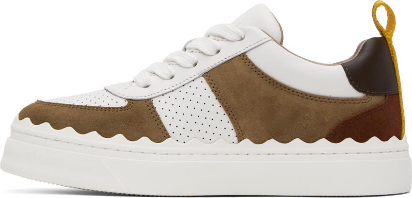 Chloé White & Brown Lauren Sneakers - Picture 3