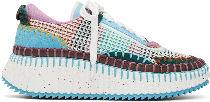 Chloé White & Purple Nama Sneakers - Picture 5