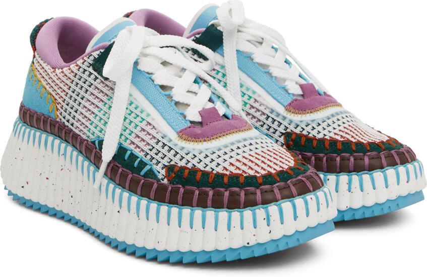 Chloé White & Purple Nama Sneakers - Picture 2