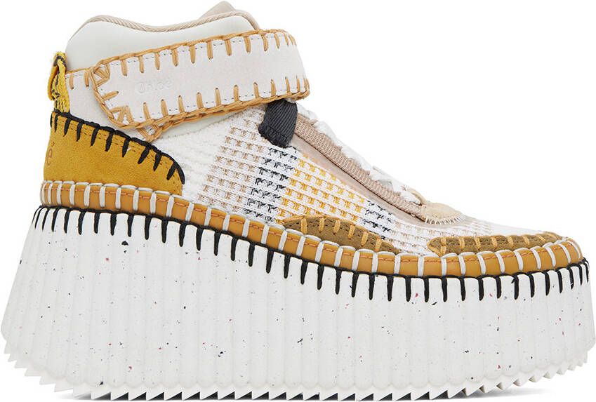 Chloé White & Yellow Nama Sneakers - Picture 5