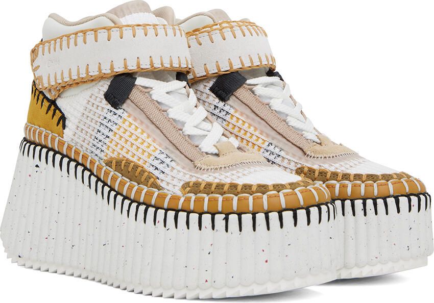 Chloé White & Yellow Nama Sneakers - Picture 2