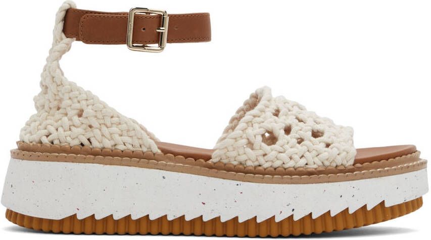 Chloé White Luccia Flat Sandals - Picture 5