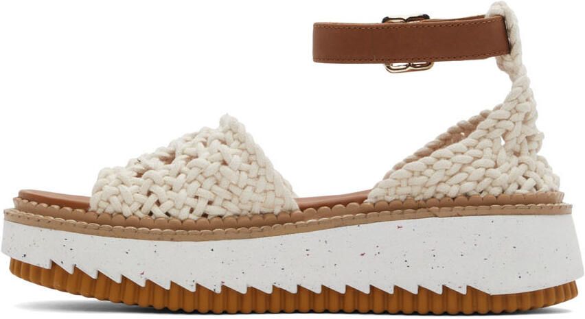 Chloé White Luccia Flat Sandals - Picture 3