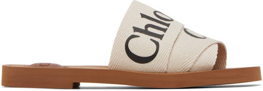 Chloé White Woody Flat Mules - Picture 5