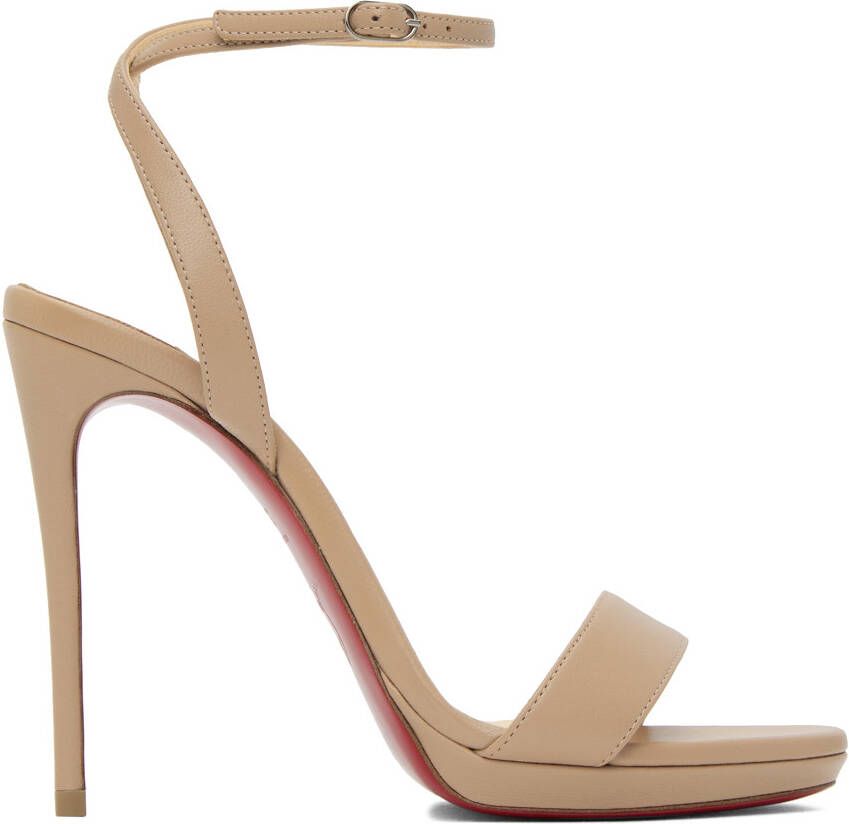 Christian Louboutin Beige Loubi Queen 120 Heeled Sandals - Picture 14