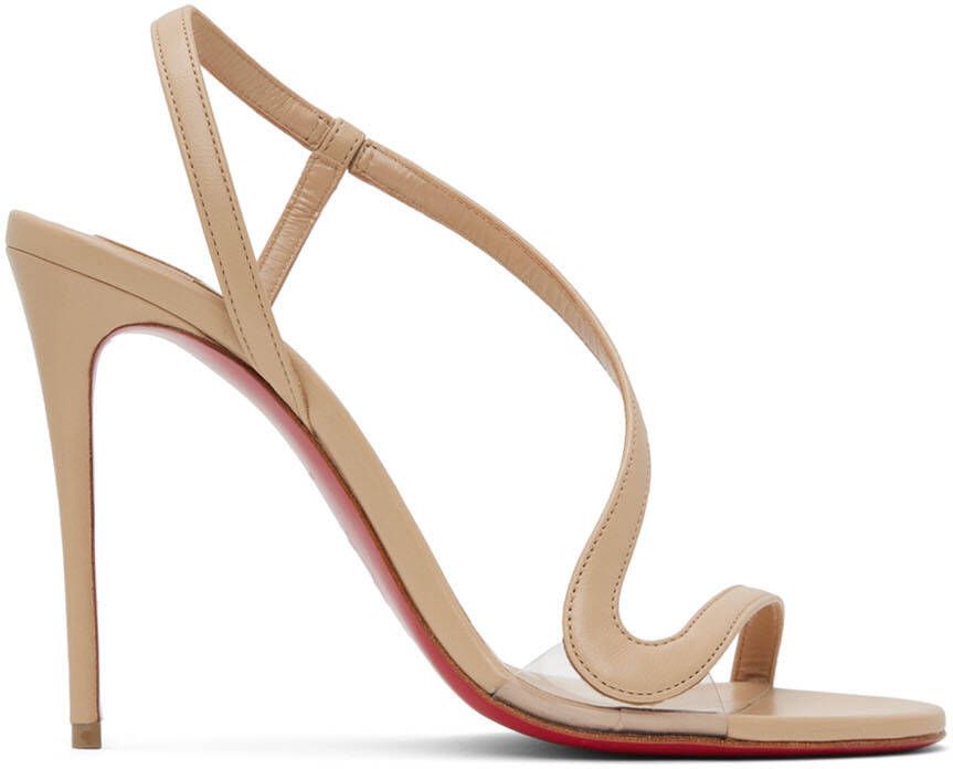 Christian Louboutin Beige Rosalie 100 Heeled Sandals - Picture 5
