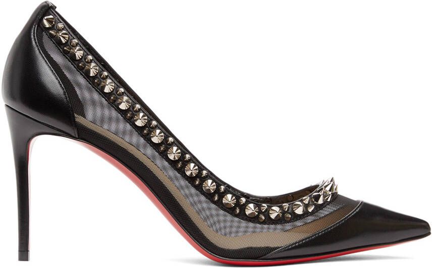 Christian Louboutin Black & Silver Galativi Spikes 85 Heels - Picture 5
