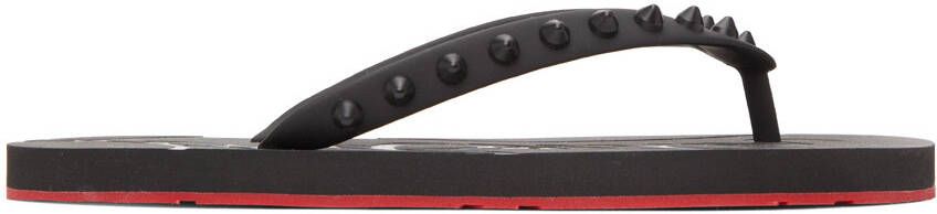 Christian Louboutin Black Loubi Flip Donna Flat Sandals - Picture 5