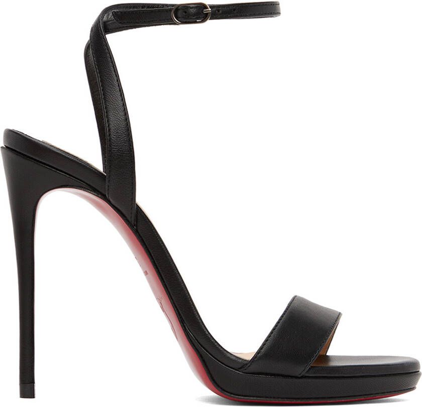 Christian Louboutin Black Loubi Queen 120 Heeled Sandals - Picture 5