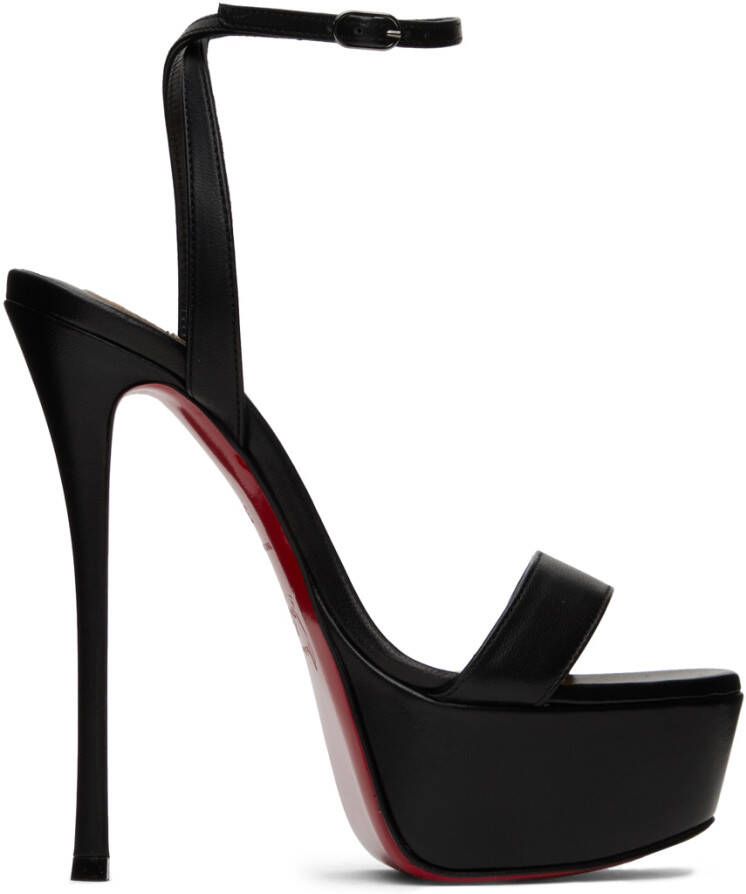 Christian Louboutin Black Loubi Queen Alta Heeled Sandals - Picture 5
