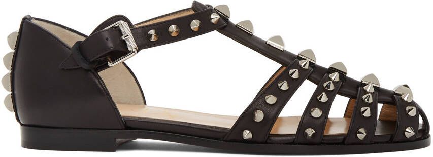Christian Louboutin Black LoubiClou Flat Sandals - Picture 5