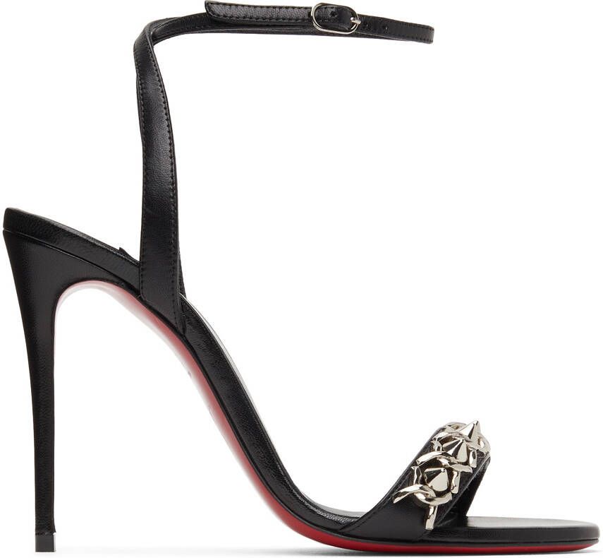 Christian Louboutin Black Loubigirl Chain 100mm Heels - Picture 5