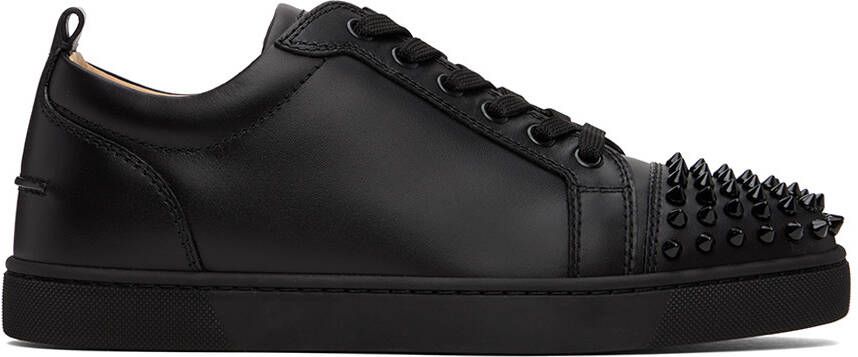 Christian Louboutin Black Louis Junior Spikes Low-Top Sneakers - Picture 4