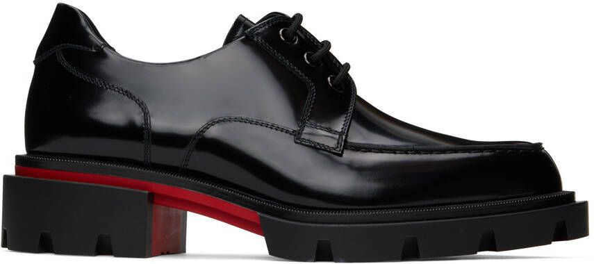 Christian Louboutin Black Our Georges Lace-Up Shoes - Picture 4