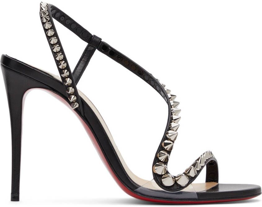 Christian Louboutin Black Rosalie Spikes 100 Heeled Sandals - Picture 5