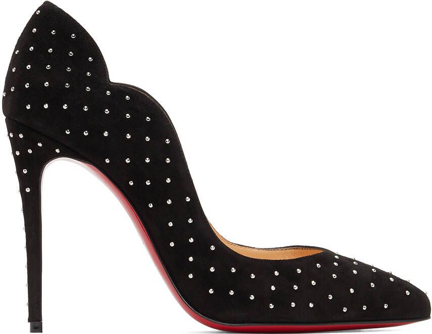 Christian Louboutin Black Suede Hot Chick 100mm Heels - Picture 5