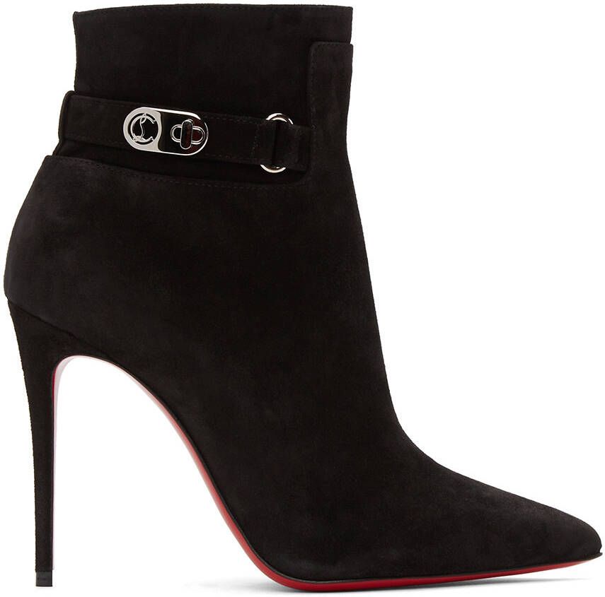 Christian Louboutin Black Suede Lock So Kate 100 Boots - Picture 4