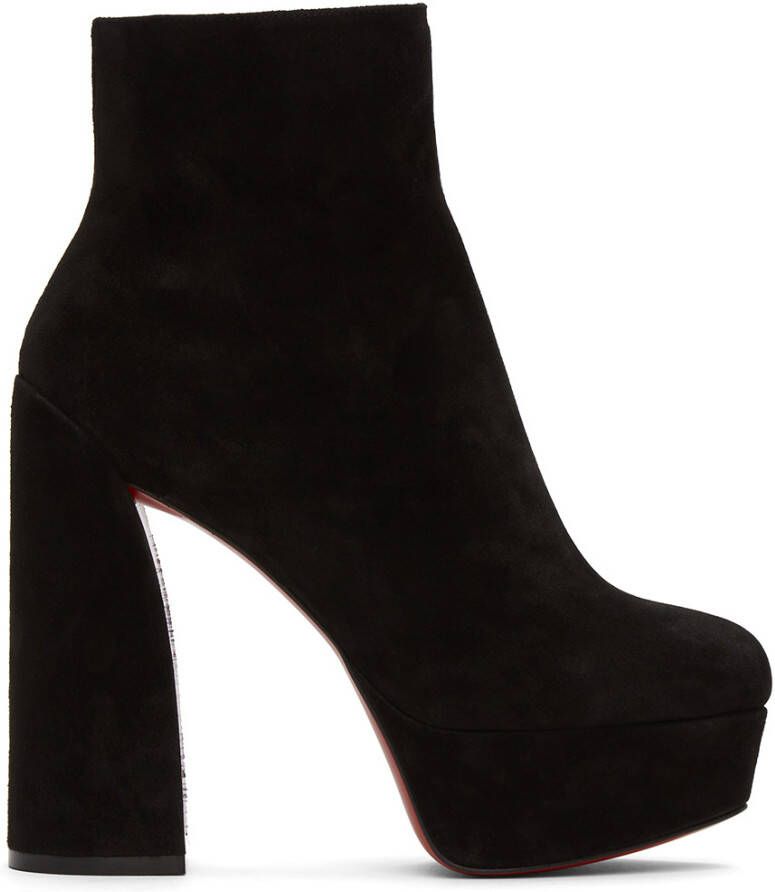 Christian Louboutin Black Suede Movida 130 Boots - Picture 5