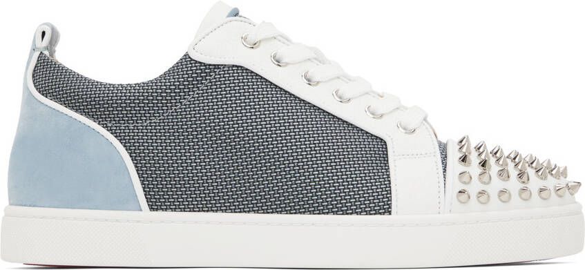 Christian Louboutin Blue & Gray Louis Junior Spikes Sneakers