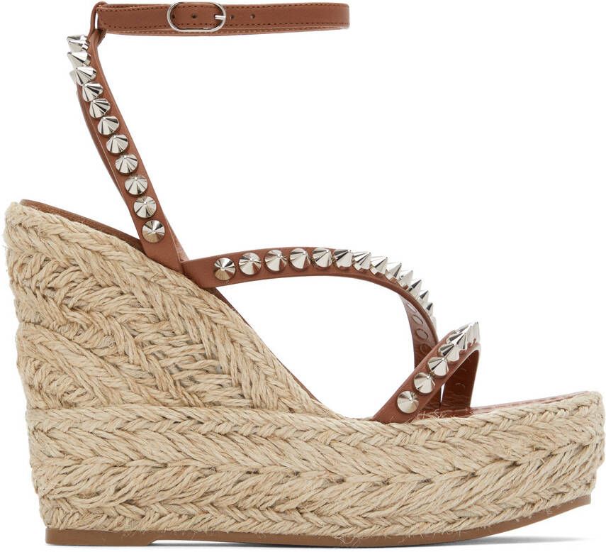 Christian Louboutin Brown Mafaldina Zeppa 120 Heeled Sandals - Picture 5