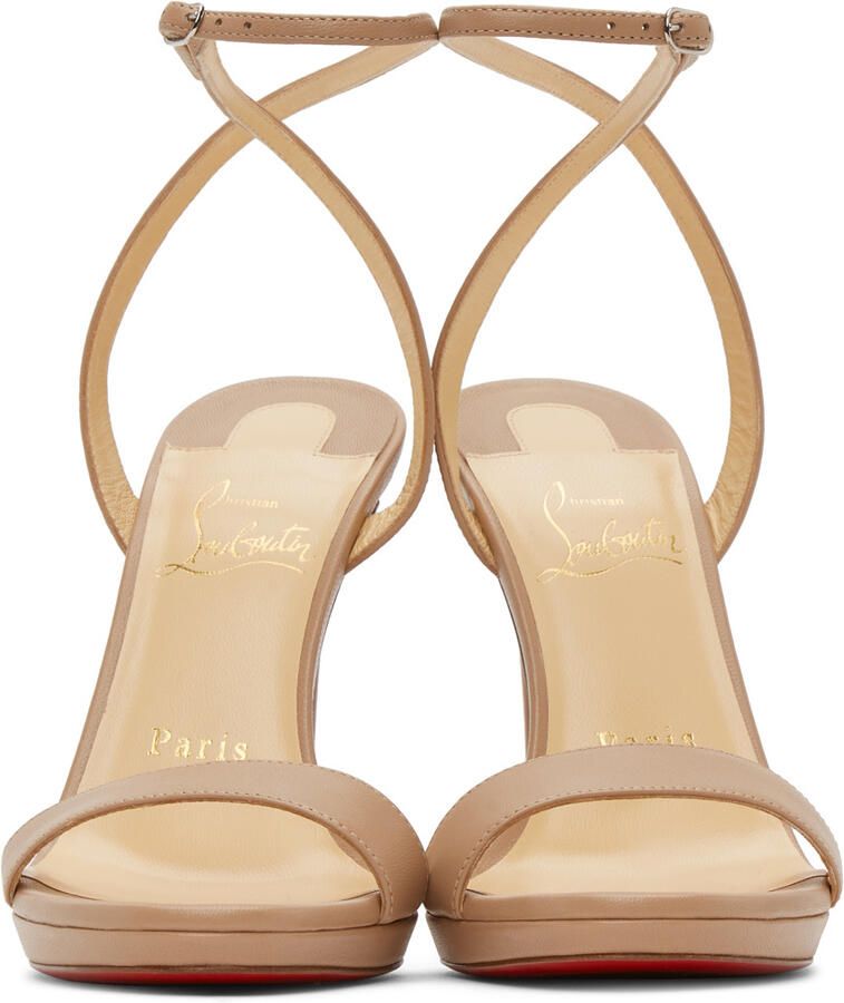 Christian Louboutin Beige Loubi Queen 120 Heeled Sandals - Picture 7
