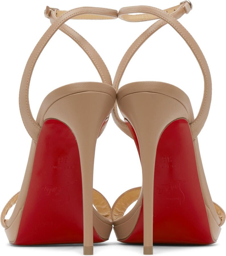 Christian Louboutin Beige Loubi Queen 120 Heeled Sandals - Picture 5