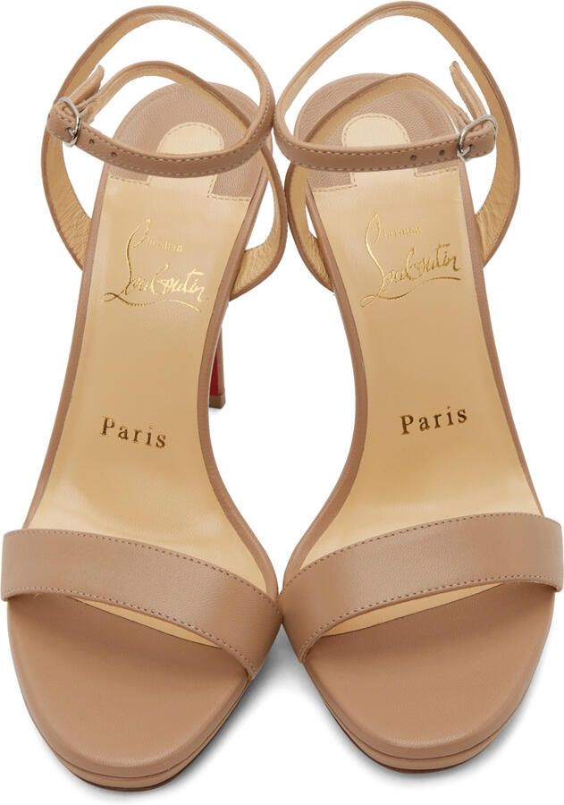 Christian Louboutin Beige Loubi Queen 120 Heeled Sandals - Picture 10