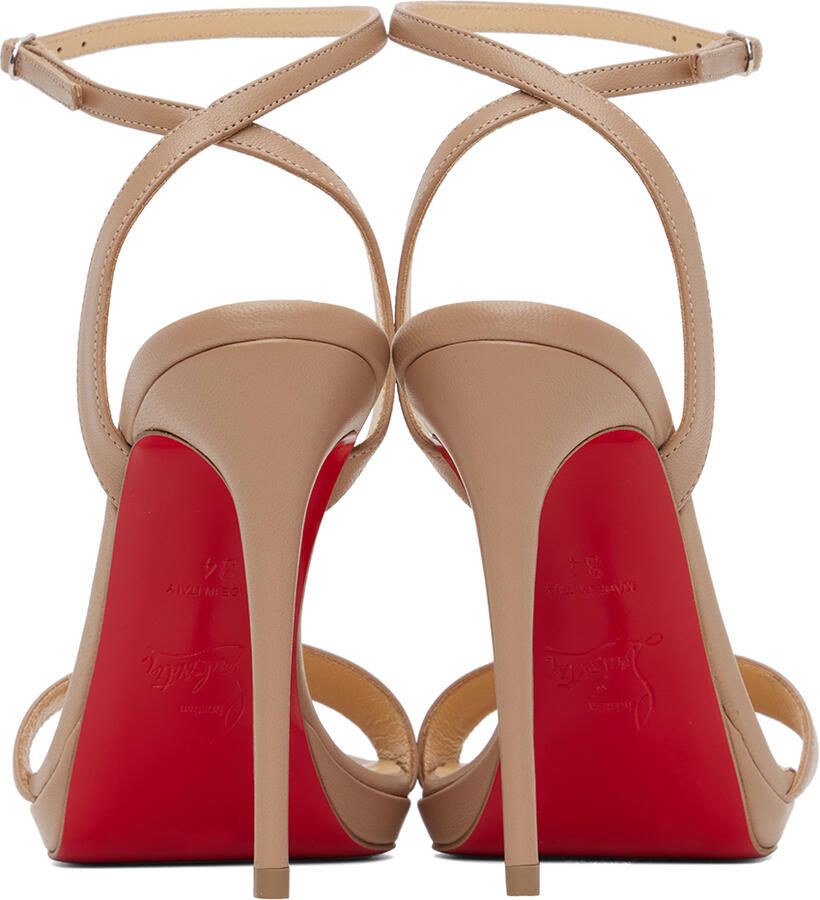 Christian Louboutin Beige Loubi Queen 120 Heeled Sandals - Picture 4