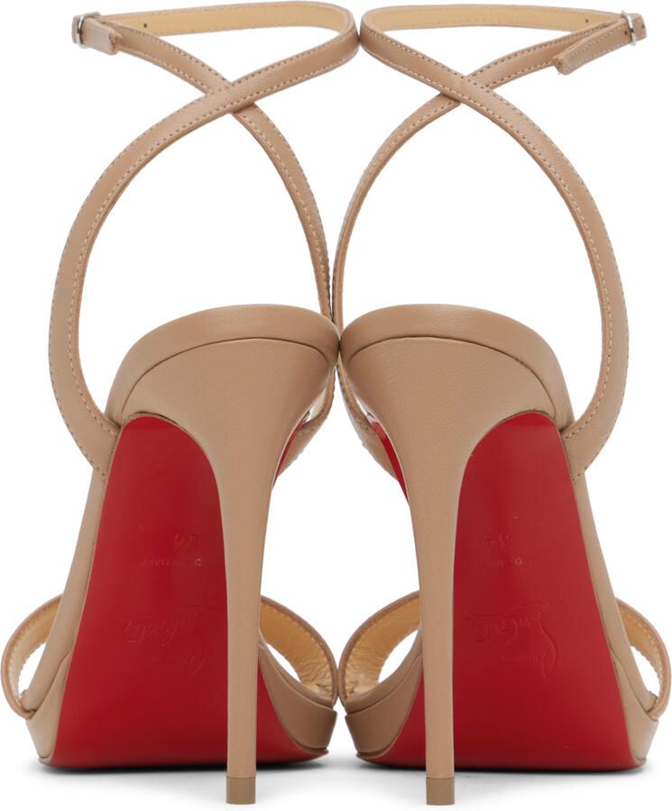 Christian Louboutin Beige Loubi Queen 120 Heeled Sandals - Picture 8
