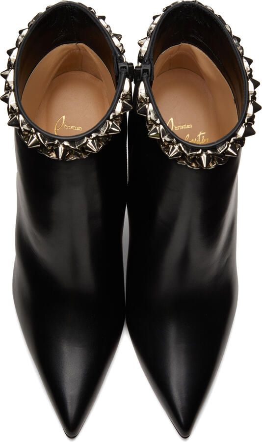 Christian Louboutin Black Booty Chain 100mm Boots - Picture 4