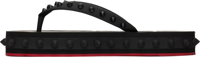Christian Louboutin Black Loubi Flat Sandals - Picture 4