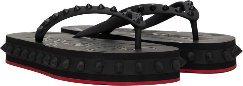 Christian Louboutin Black Loubi Flat Sandals - Picture 2