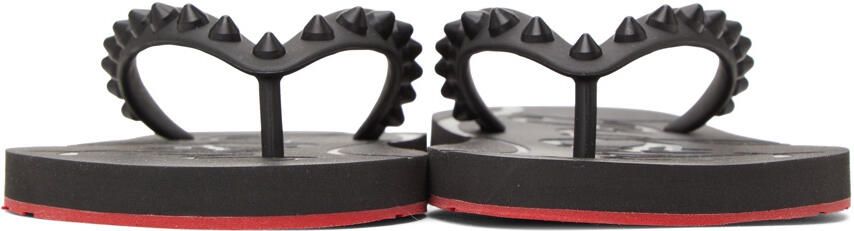 Christian Louboutin Black Loubi Flip Donna Flat Sandals - Picture 3