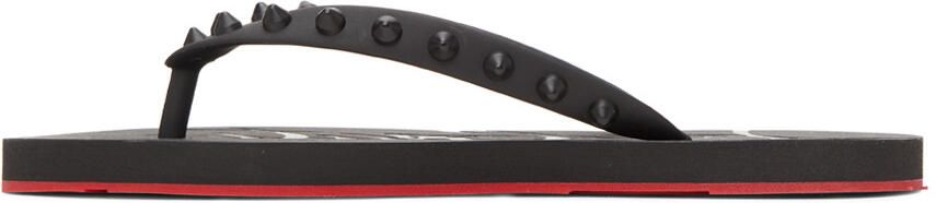 Christian Louboutin Black Loubi Flip Donna Flat Sandals - Picture 4