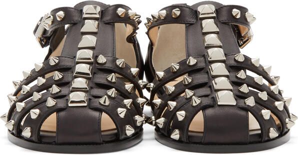 Christian Louboutin Black LoubiClou Flat Sandals - Picture 3