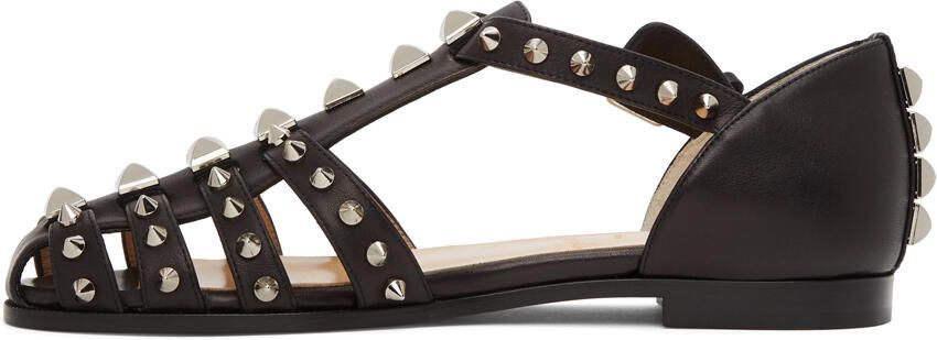 Christian Louboutin Black LoubiClou Flat Sandals - Picture 2