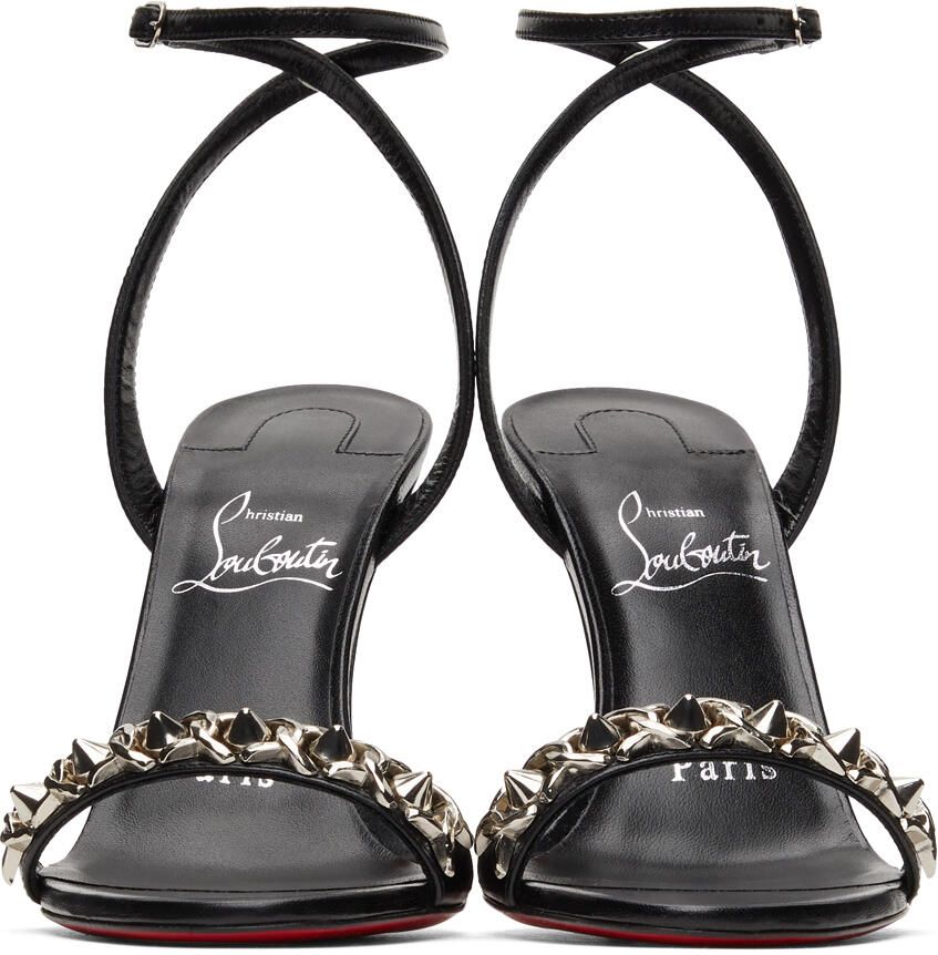 Christian Louboutin Black Loubigirl Chain 100mm Heels - Picture 2