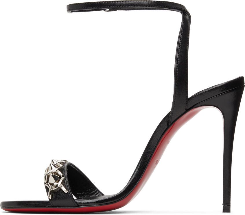 Christian Louboutin Black Loubigirl Chain 100mm Heels - Picture 3
