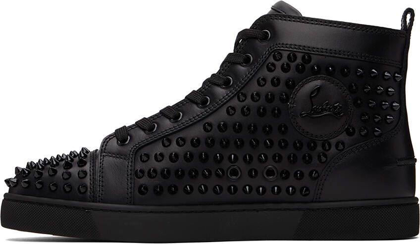 Christian Louboutin Black Louis Spikes High-Top Sneakers - Picture 3