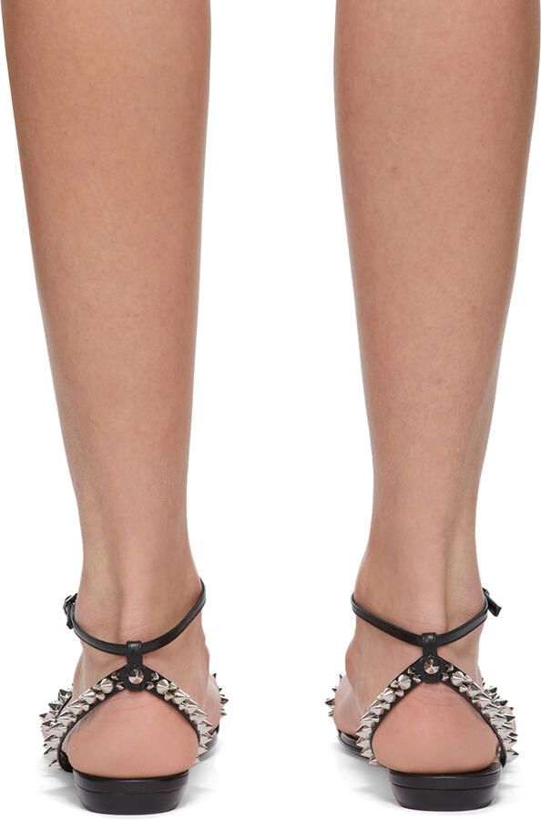 Christian Louboutin Black Mafaldina Spikes Flat Sandals