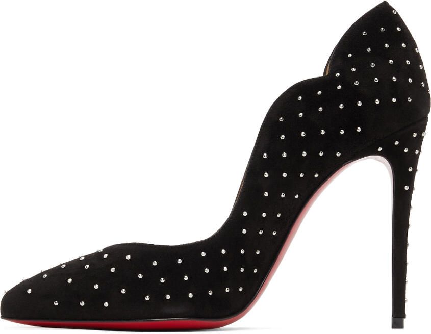 Christian Louboutin Black Suede Hot Chick 100mm Heels - Picture 3