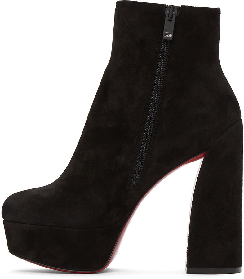 Christian Louboutin Black Suede Movida 130 Boots