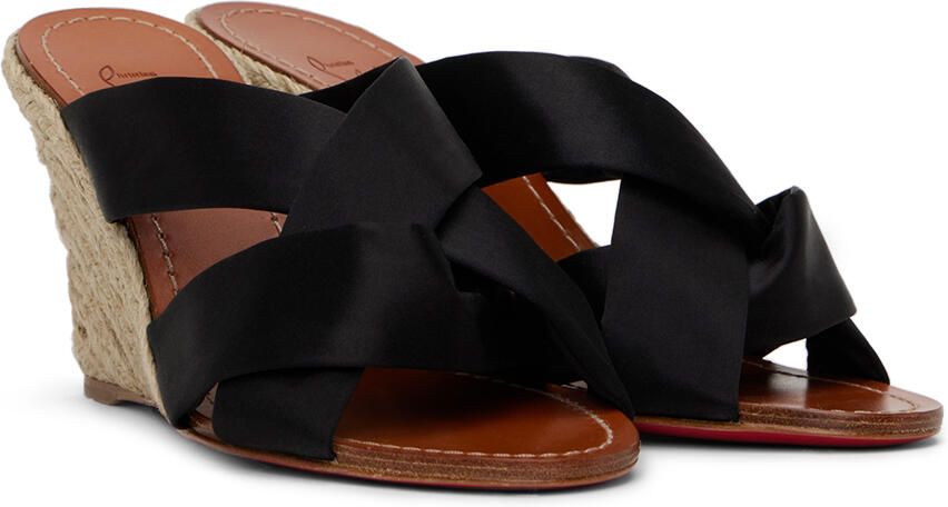 Christian Louboutin Black Wedge Heeled Sandals - Picture 2