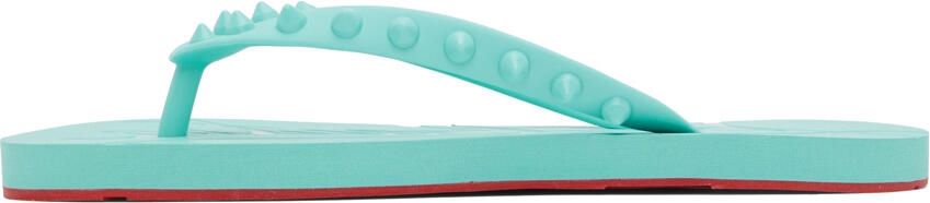 Christian Louboutin Blue Loubi Flip Sandals - Picture 4