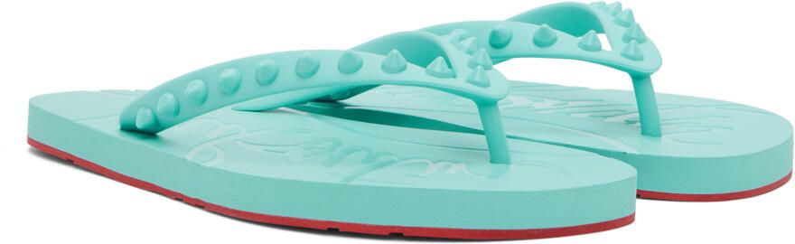 Christian Louboutin Blue Loubi Flip Sandals - Picture 2