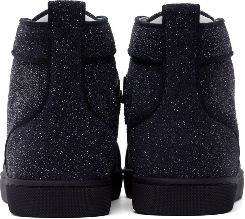 Christian Louboutin Navy Lou Spikes Orlato Sneakers